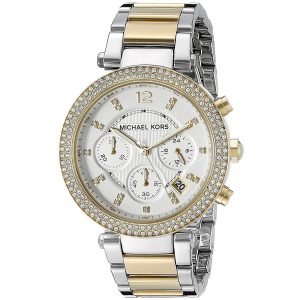 mk5626 michael kors watch women silver dial stainless steel metal gold two tone strap quartz analog chronograph parker 2