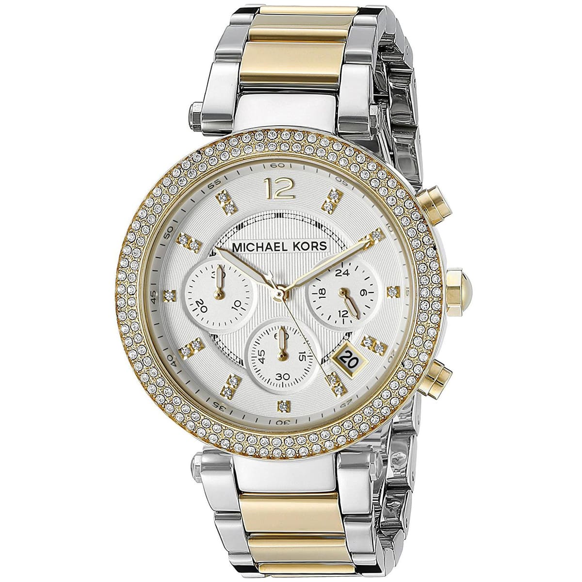 mk5626 michael kors watch women silver dial stainless steel metal gold two tone strap quartz analog chronograph parker 2 mk5626 michael kors watch women silver dial stainless steel metal gold two tone strap quartz analog chronograph parker 2