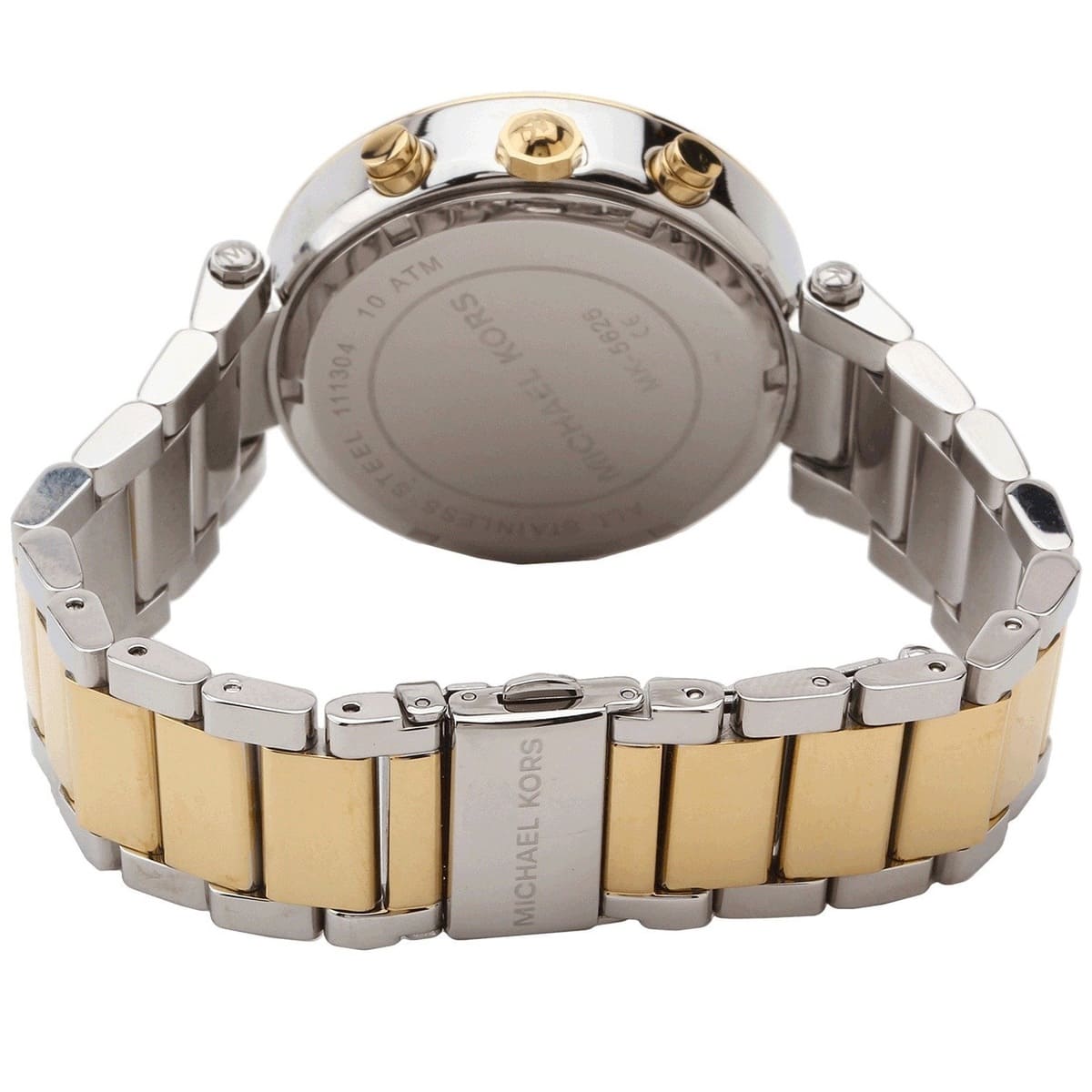 mk5626 michael kors watch women silver dial stainless steel metal gold two tone strap quartz analog chronograph parker 5 mk5626 michael kors watch women silver dial stainless steel metal gold two tone strap quartz analog chronograph parker 5