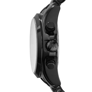 mk6058 michael kors watch women black dial metal stainless steel strap quartz battery analog chronograph bradshaw 3