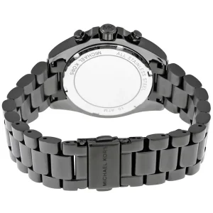 mk6058 michael kors watch women black dial metal stainless steel strap quartz battery analog chronograph bradshaw 4
