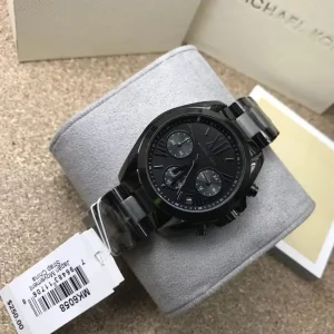 mk6058 michael kors watch women black dial metal stainless steel strap quartz battery analog chronograph bradshaw 8