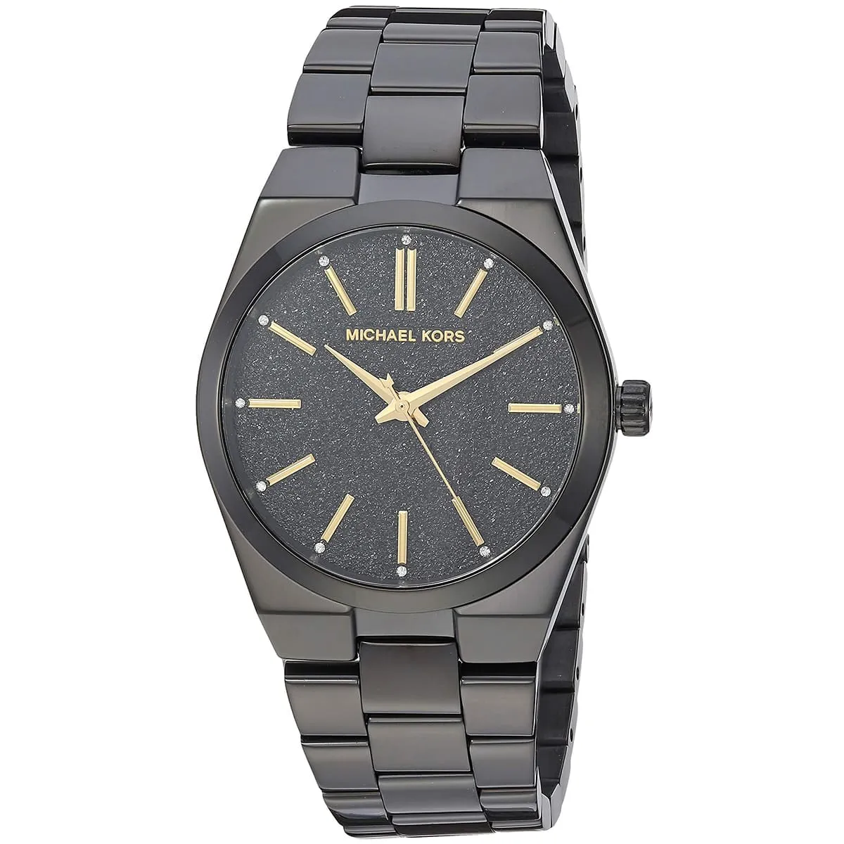 mk6625 michael kors watch women black dial metal stainless steel strap quartz battery analog three hand channing 2 mk6625 michael kors watch women black dial metal stainless steel strap quartz battery analog three hand channing 2