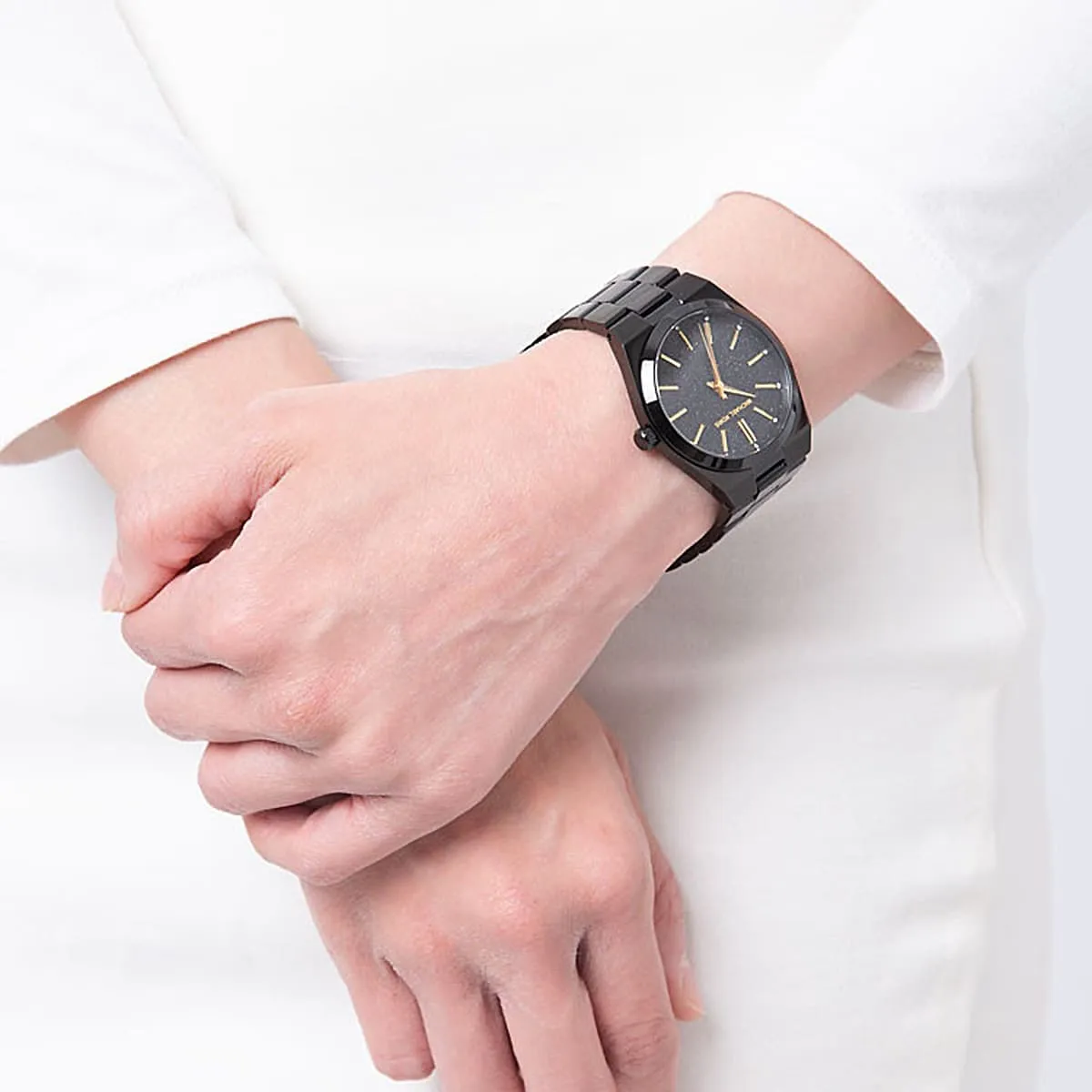 mk6625 michael kors watch women black dial metal stainless steel strap quartz battery analog three hand channing 7 mk6625 michael kors watch women black dial metal stainless steel strap quartz battery analog three hand channing 7