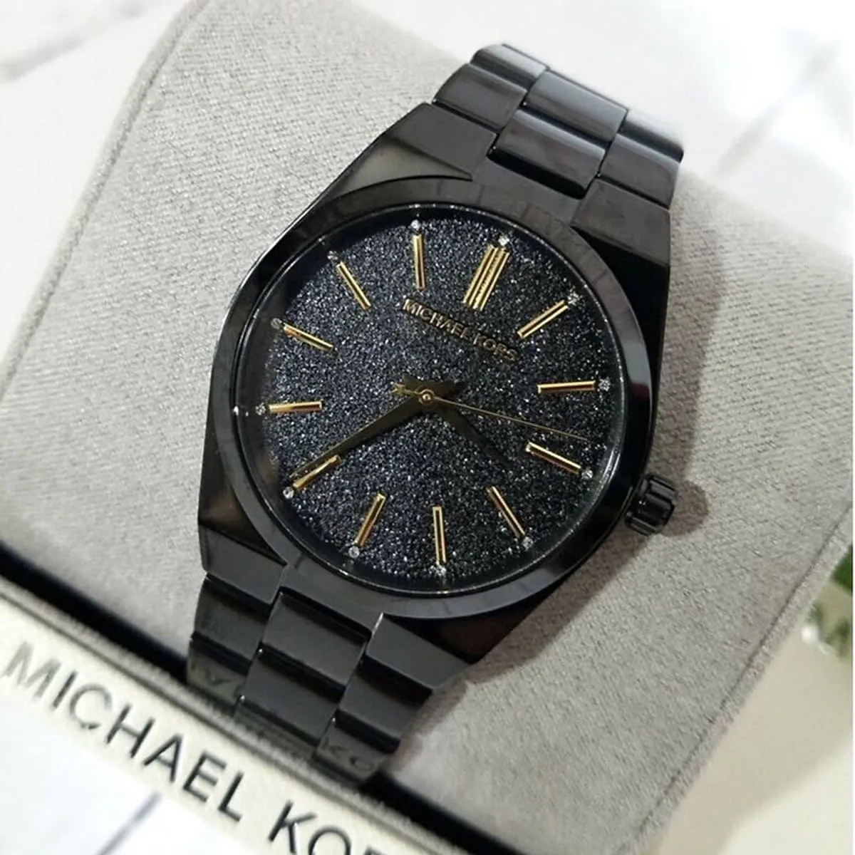 mk6625 michael kors watch women black dial metal stainless steel strap quartz battery analog three hand channing 9 mk6625 michael kors watch women black dial metal stainless steel strap quartz battery analog three hand channing 9