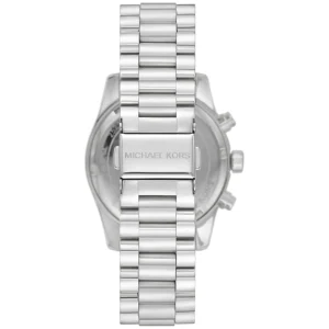 mk7215 michael kors watch women blue dial metal stainless steel silver strap quartz battery analog chronograph lexington 8