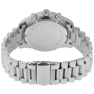 mk7215 michael kors watch women blue dial metal stainless steel silver strap quartz battery analog chronograph lexington 9