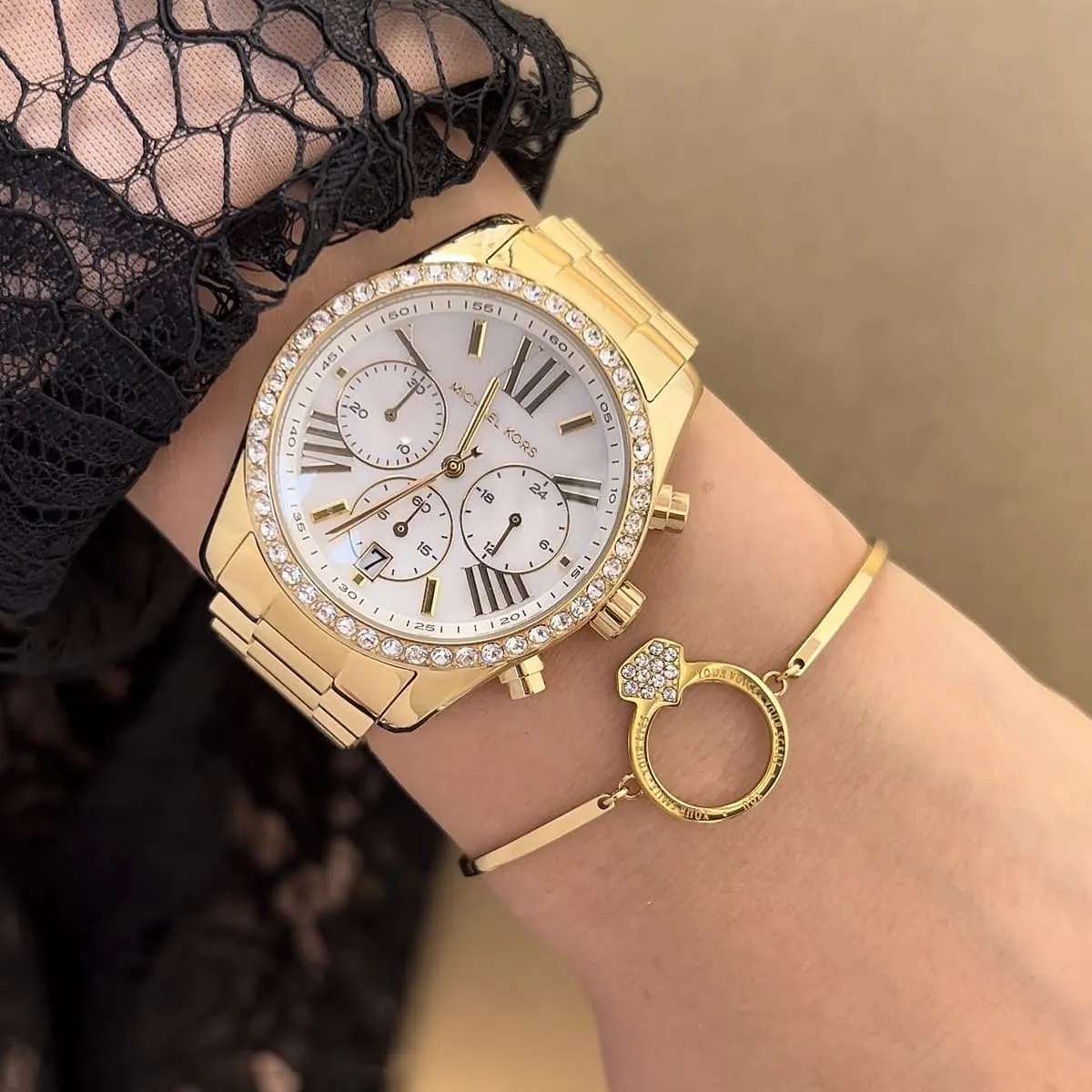 mk7241 michael kors watch women mother of pearl crystals white dial metal stainless steel gold strap quartz battery analog chronograph lexington 10 mk7241 michael kors watch women mother of pearl crystals white dial metal stainless steel gold strap quartz battery analog chronograph lexington 10