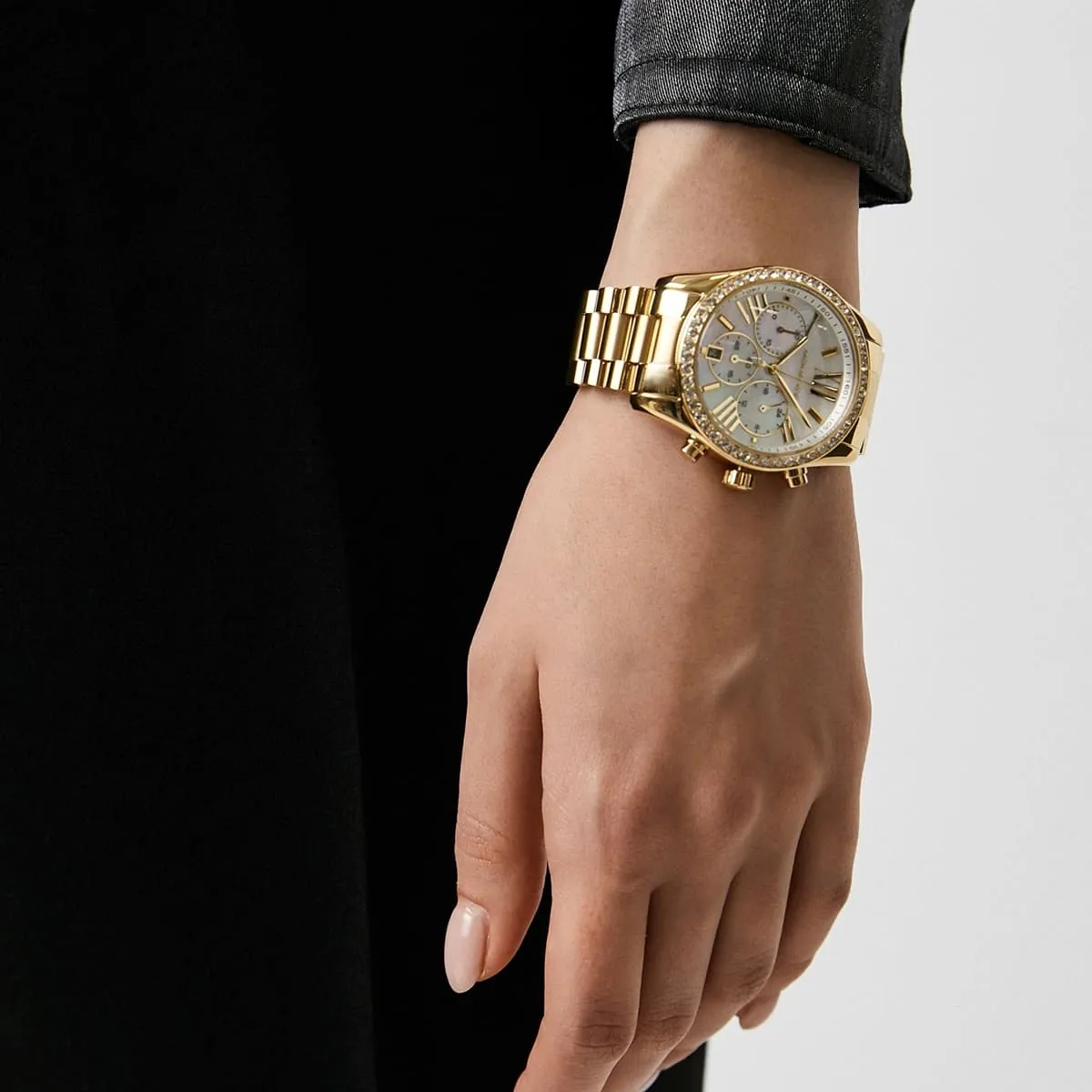 mk7241 michael kors watch women mother of pearl crystals white dial metal stainless steel gold strap quartz battery analog chronograph lexington 12 mk7241 michael kors watch women mother of pearl crystals white dial metal stainless steel gold strap quartz battery analog chronograph lexington 12