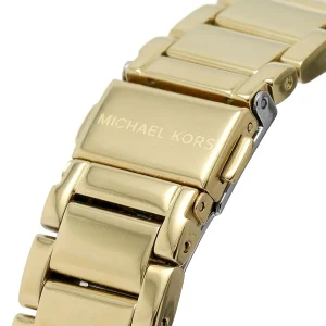mk7283 michael kors watch women gold dial metal stainless steel golden strap quartz battery analog three hand mk logo crystals parker 5