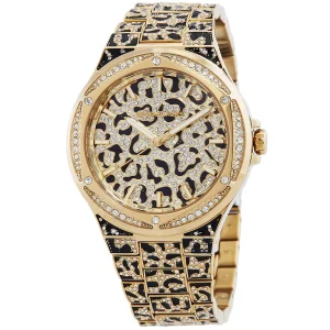 mk7284 michael kors watch women crystals multicolored dial metal stainless steel multi colored strap quartz battery analog three hand lennox 4