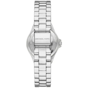 mk7397 michael kors watch women blue dial metal stainless steel silver strap quartz battery analog three hand lennox 5