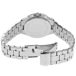 mk7397 michael kors watch women blue dial metal stainless steel silver strap quartz battery analog three hand lennox 6