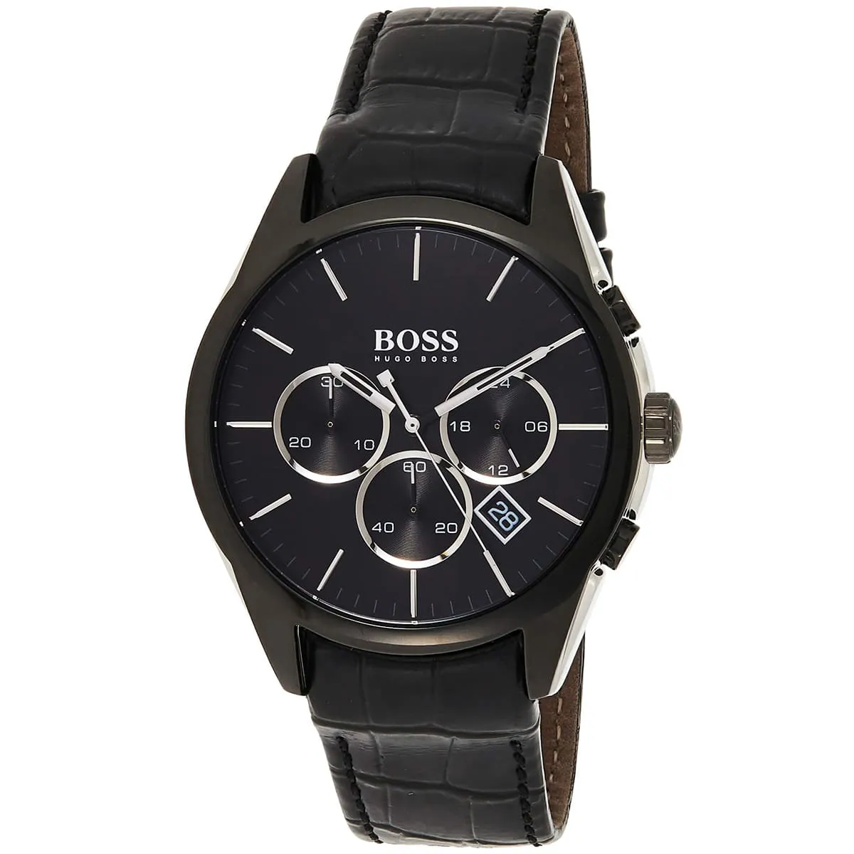 1513367 hugo boss watch men black dial leather strap quartz battery analog chronograph onyx 11 1513367 hugo boss watch men black dial leather strap quartz battery analog chronograph onyx 11