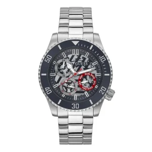 Montre Guess Axle GW0488G1 homme – vue de face, cadran argenté, acier – Maroc