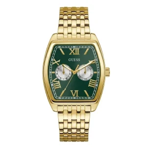 Montre homme Guess Gabriel GW0975G2, cadran vert, boîtier doré – vue de face