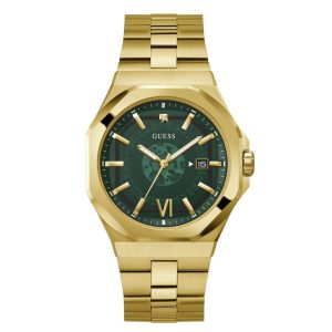 Montre Homme GUESS Emperor GW0573G2 Acier Doré Cadran Vert – composant homme du pack couple Belvani Maroc