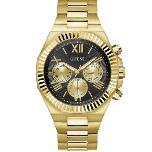 Montre Guess Homme Equity GW0703G5 – Cadran Noir Doré – composant homme du pack couple Belvani Maroc