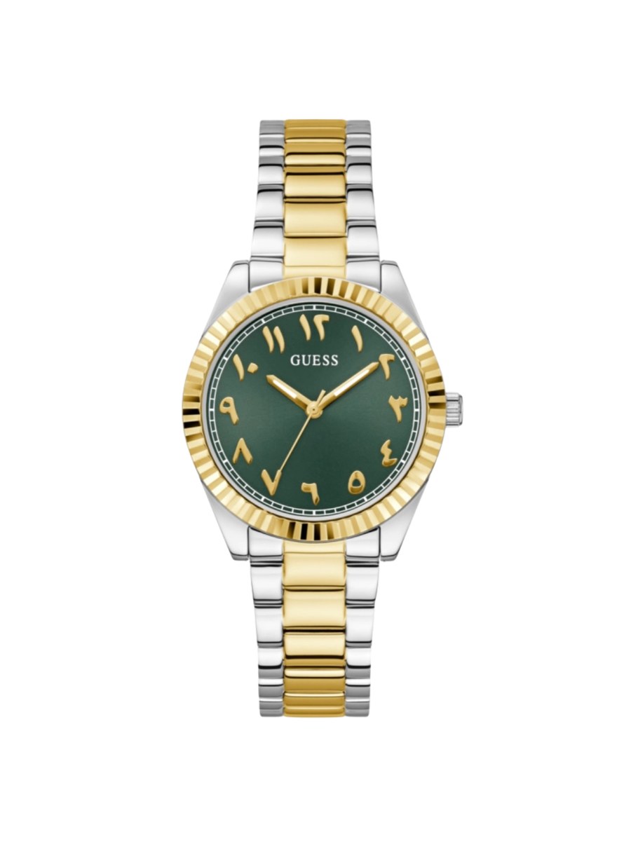 Pack Couple Guess vert – GW0735L2 + GW0571G3 – photo 3 Montre Guess Luna GW0735L2 pour Femme Cadran Vert – composant femme du pack couple Belvani Maroc