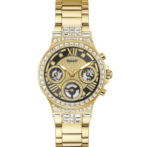 Montre Guess Femme Moonlight GW0320L5 – Cadran Noir Doré – composant femme du pack couple Belvani Maroc