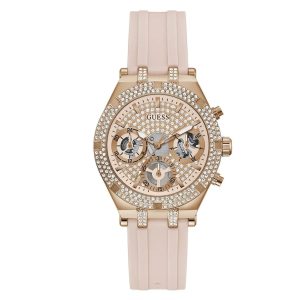 GUESS HEIRESS GW0407L3 – Montre Femme Rose Gold et Rose – composant femme du pack couple Belvani Maroc