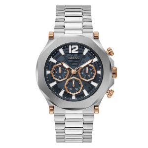 Guess - Cadran bleu - Bracelet acier - Ref GW0539G1 – composant homme du pack couple Belvani Maroc