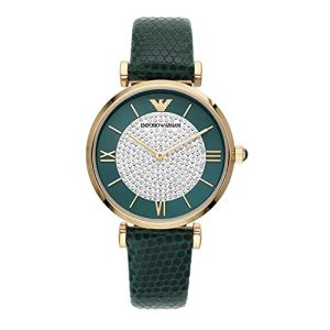Montre Emporio Armani Femme AR11403 Bracelet Cuir Vert – composant femme du pack couple Belvani Maroc