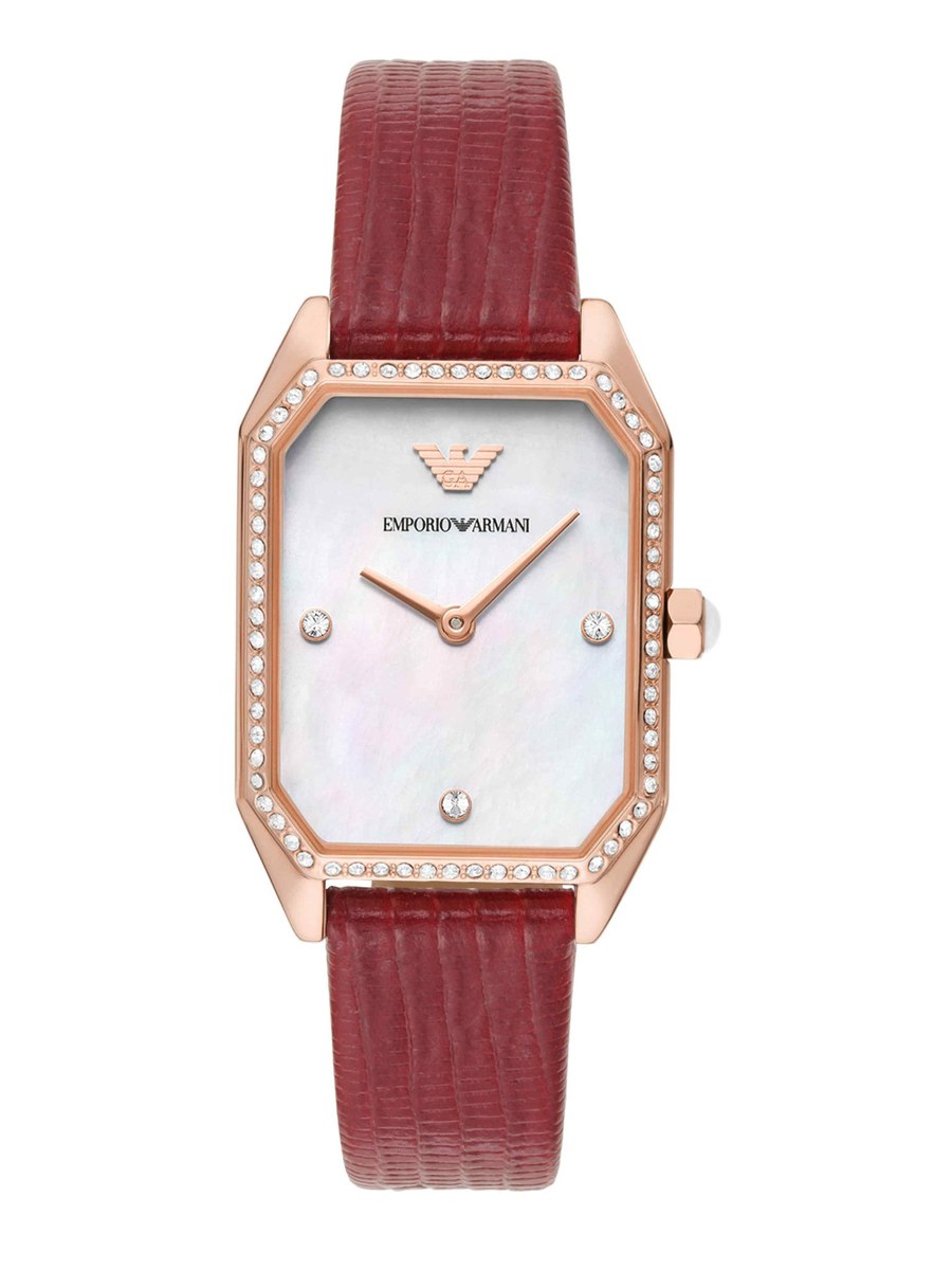 Pack Couple Emporio Armani – AR11467 + Homme – photo 3 Montre Emporio Armani - En Cuir Rouge - AR11467 – composant femme du pack couple Belvani Maroc