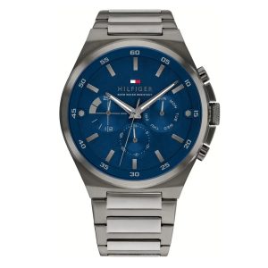 Montre Tommy Hilfiger Dexter 1792089 HommE Bleu Bracelet Acier Gris – composant homme du pack couple Belvani Maroc