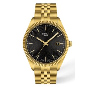Montre Tissot Ballade 40mm T156.410.33.051.00 – Cadran Noir Bracelet Doré – composant homme du pack couple Belvani Maroc