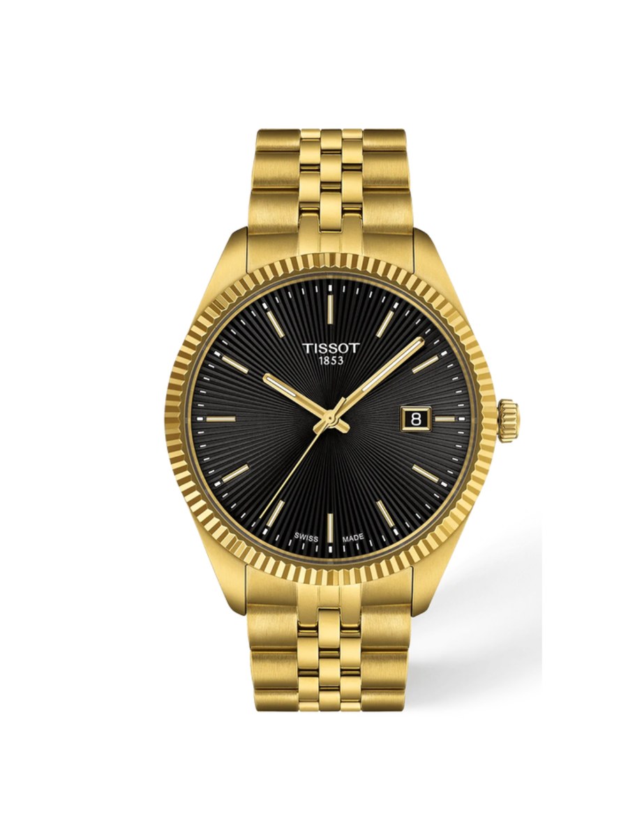 Pack Couple Tissot doré – T058 + T156 – photo 4 Montre Tissot Ballade 40mm T156.410.33.051.00 – Cadran Noir Bracelet Doré – composant homme du pack couple Belvani Maroc