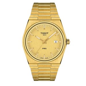Montre TISSOT PRX 40mm T137.410.33.021.00 Bracelet Doré – composant homme du pack couple Belvani Maroc