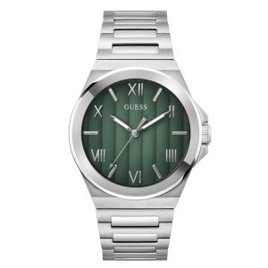 Montre Guess GW0789G1 Cadran Vert & Bracelet Acier Argenté – composant homme du pack couple Belvani Maroc