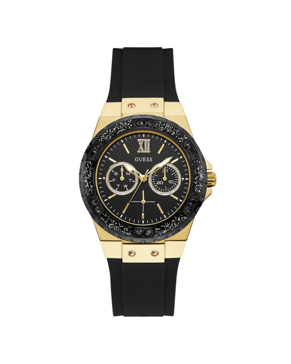 Pack Couple Guess noir – W1053L7 + GW0833G2 – photo 3 Guess Montre Femme Noir & Or W1053L7 – composant femme du pack couple Belvani Maroc