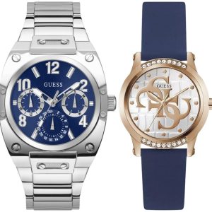 Pack couple Guess deux montres assorties GW0860L2 + GW0624G1 Belvani Maroc – vue alternative homme à gauche