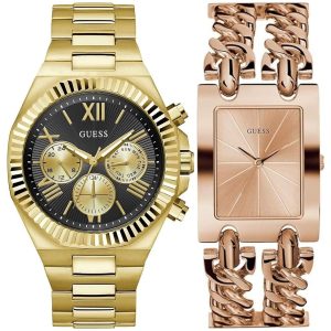 Pack couple Guess deux montres assorties W1117L3 + GW0703G5 Belvani Maroc – vue alternative homme à gauche