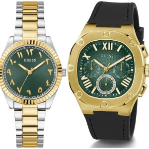 Pack couple Guess deux montres assorties GW0735L2 + GW0571G3 Belvani Maroc – les deux montres côte à côte