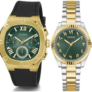 Pack couple Guess deux montres assorties GW0735L2 + GW0571G3 Belvani Maroc – vue alternative homme à gauche