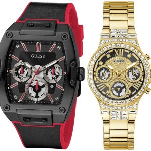 Pack couple Guess deux montres assorties GW0320L5 + Homme Belvani Maroc – vue alternative homme à gauche
