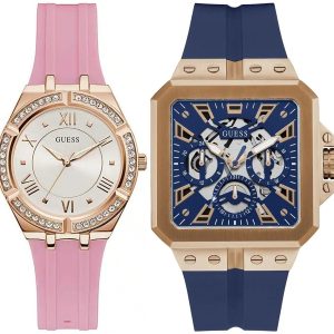 Pack couple Guess deux montres assorties Femme + GW0637G3 Belvani Maroc – les deux montres côte à côte