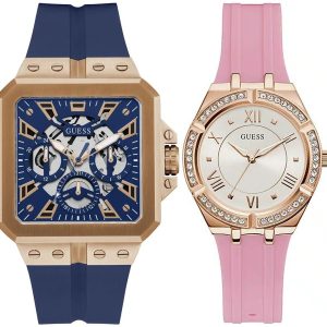 Pack couple Guess deux montres assorties Femme + GW0637G3 Belvani Maroc – vue alternative homme à gauche