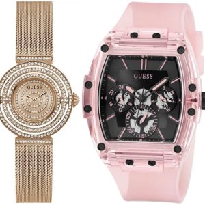 Pack couple Guess deux montres assorties GW0550L3 + Homme Belvani Maroc – les deux montres côte à côte