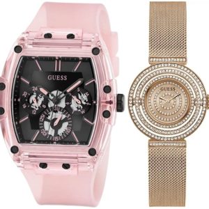 Pack couple Guess deux montres assorties GW0550L3 + Homme Belvani Maroc – vue alternative homme à gauche