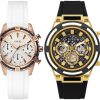 Pack couple Guess deux montres assorties W0562L1 + Homme Belvani Maroc – les deux montres côte à côte