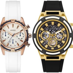 Pack couple Guess deux montres assorties W0562L1 + Homme Belvani Maroc – les deux montres côte à côte