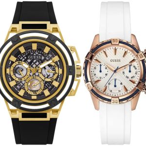 Pack couple Guess deux montres assorties W0562L1 + Homme Belvani Maroc – vue alternative homme à gauche