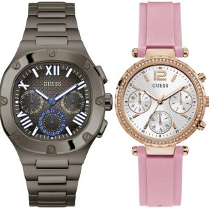 Pack couple Guess deux montres assorties GW0113L4 + GW0572G5 Belvani Maroc – vue alternative homme à gauche