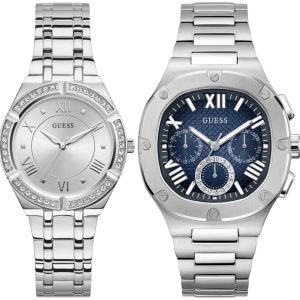 Pack couple Guess deux montres assorties GW0033L1 + GW0572G1 Belvani Maroc – les deux montres côte à côte