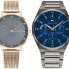 Pack couple Tommy Hilfiger deux montres assorties 1782669 + 1792089 Belvani Maroc – les deux montres côte à côte