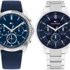 Pack couple Tommy Hilfiger deux montres assorties 1782389 + 1710588 Belvani Maroc – les deux montres côte à côte